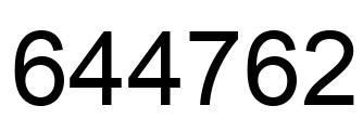Number 644762 black image