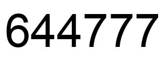 Number 644777 black image