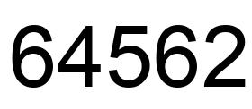 Number 64562 black image
