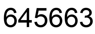 Number 645663 black image