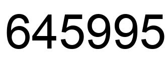 Number 645995 black image