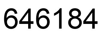 Number 646184 black image