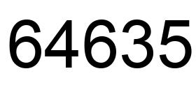 Number 64635 black image