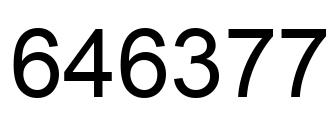 Number 646377 black image