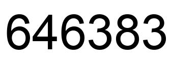 Number 646383 black image