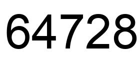 Number 64728 black image