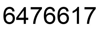 Número 6476617 imagen negro