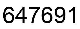Number 647691 black image