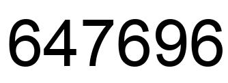 Number 647696 black image