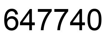 Número 647740 imagen negro