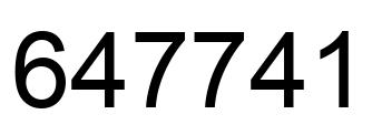 Número 647741 imagen negro