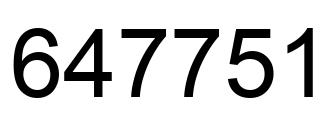 Number 647751 black image
