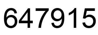 Number 647915 black image