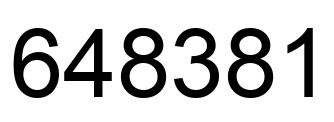 Number 648381 black image