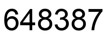 Number 648387 black image