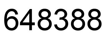 Number 648388 black image