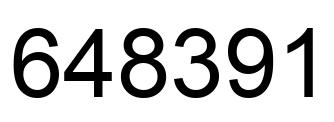 Number 648391 black image