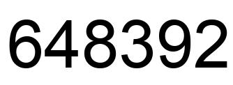 Number 648392 black image