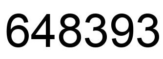 Number 648393 black image