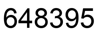 Number 648395 black image