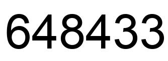 Number 648433 black image