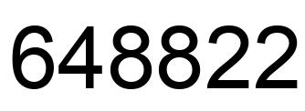 Number 648822 black image