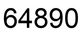 Número 64890 imagen negro