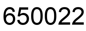 Number 650022 black image