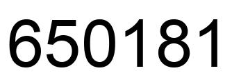 Number 650181 black image