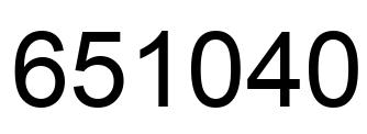 Number 651040 black image