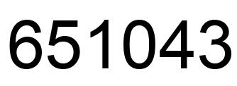 Number 651043 black image