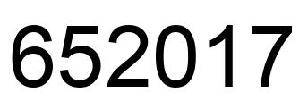 Number 652017 black image