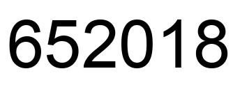Number 652018 black image