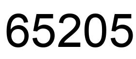 Number 65205 black image
