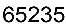 Number 65235 black image
