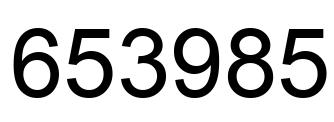 Number 653985 black image
