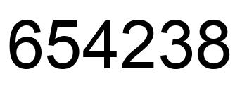 Number 654238 black image