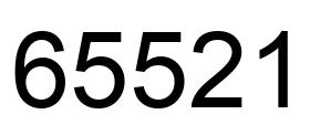 Number 65521 black image