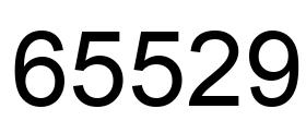 Number 65529 black image