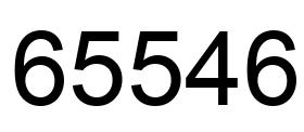 Number 65546 black image