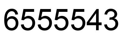 Number 6555543 black image