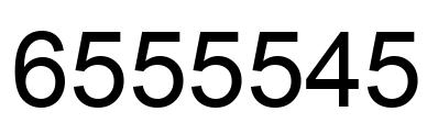 Number 6555545 black image