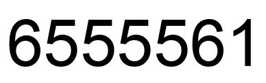 Number 6555561 black image