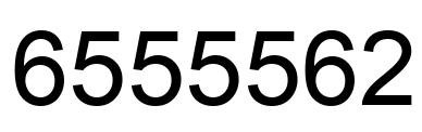 Number 6555562 black image