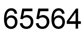 Number 65564 black image