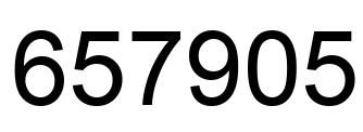 Number 657905 black image