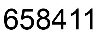Number 658411 black image