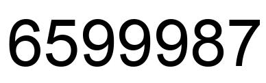 Number 6599987 black image