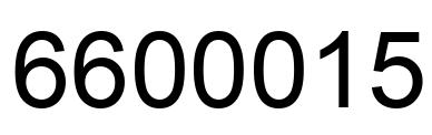 Number 6600015 black image