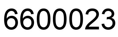 Number 6600023 black image